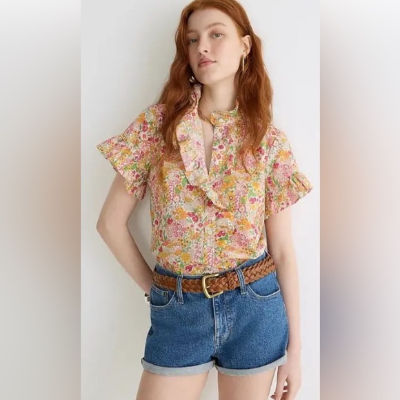 Liberty of London Tops - J. Crew Short-sleeve cottage top in Liberty® Margaret Annie fabric